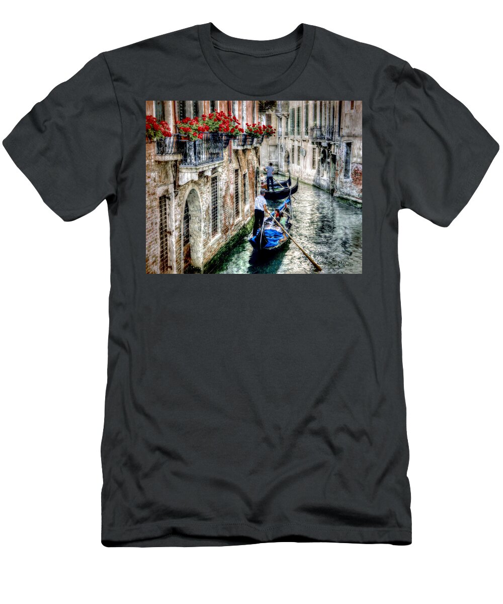 Gondola T-Shirt featuring the digital art Gondola Ride by Pennie McCracken