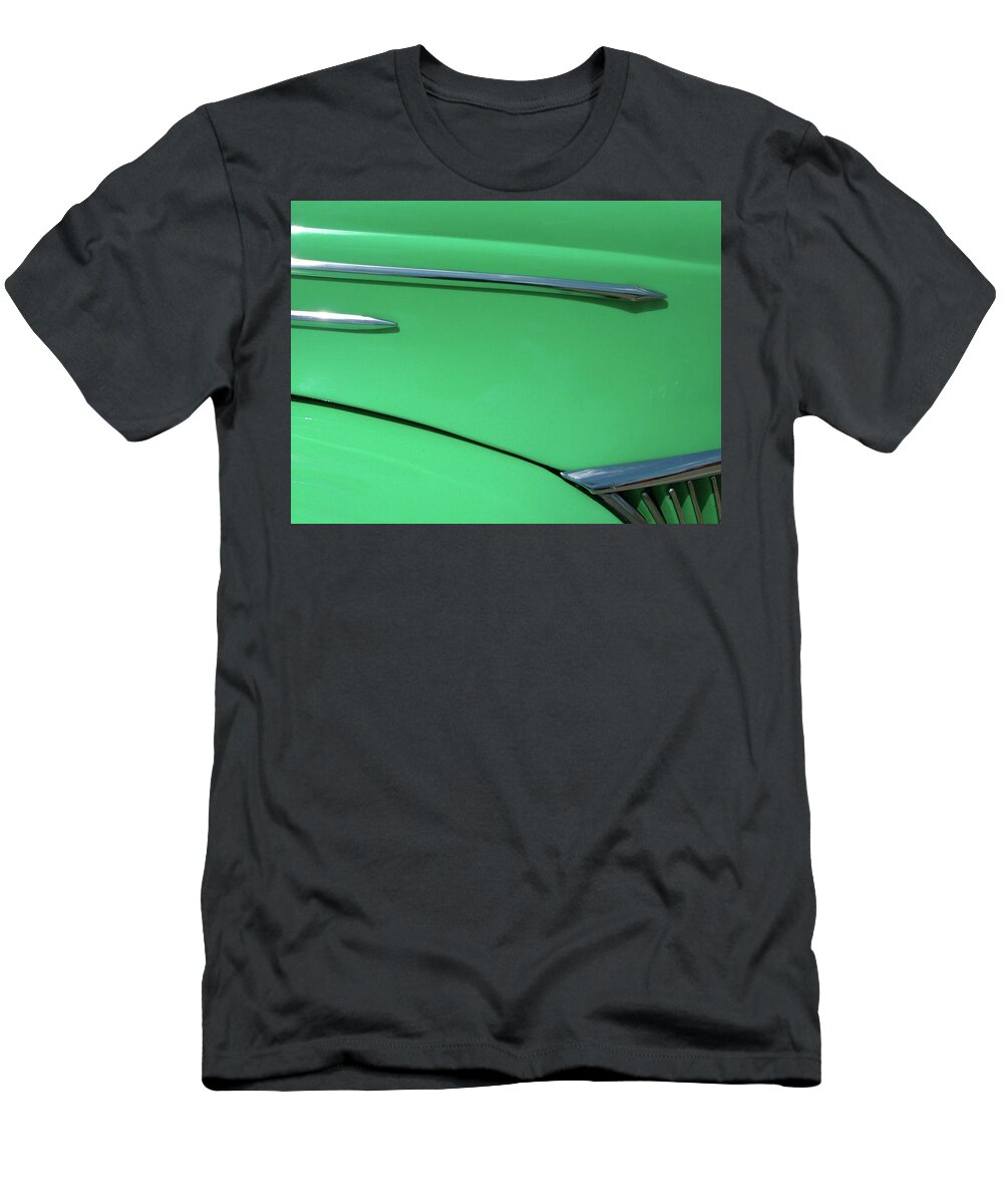 Hot Rod T-Shirt featuring the photograph Green Chrome by Katherine N Crowley