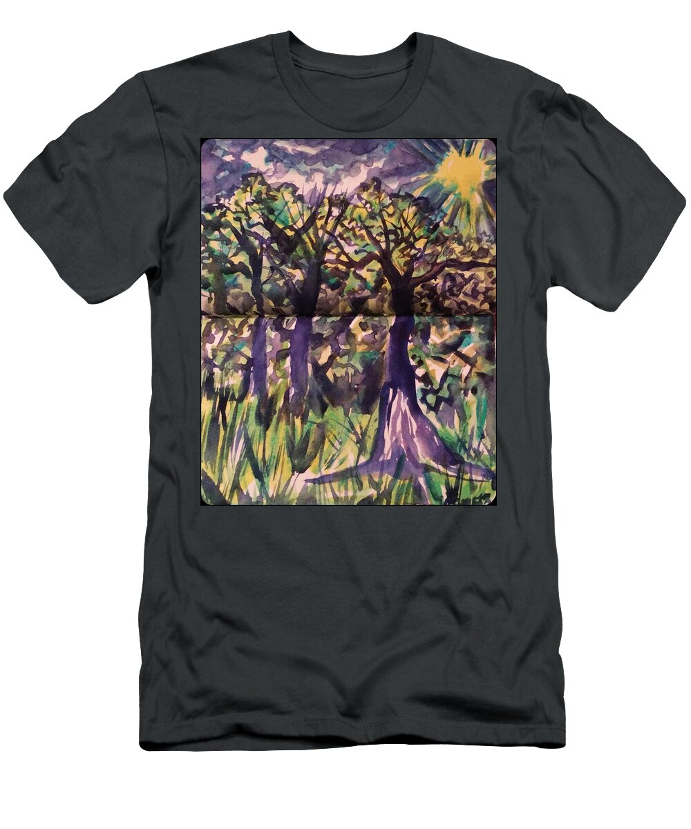 Grove T-Shirt featuring the painting Grove by Angela Weddle