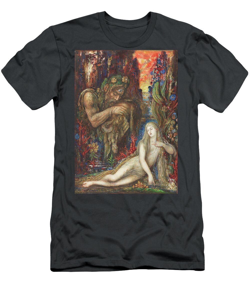 Gustave Moreau T-Shirt featuring the painting Gustave Moreau -Paris, 1826-1898-. Galatea -ca. 1896-. Ink, tempera, gouache and watercolour on c... by Gustave Moreau -1826-1898-