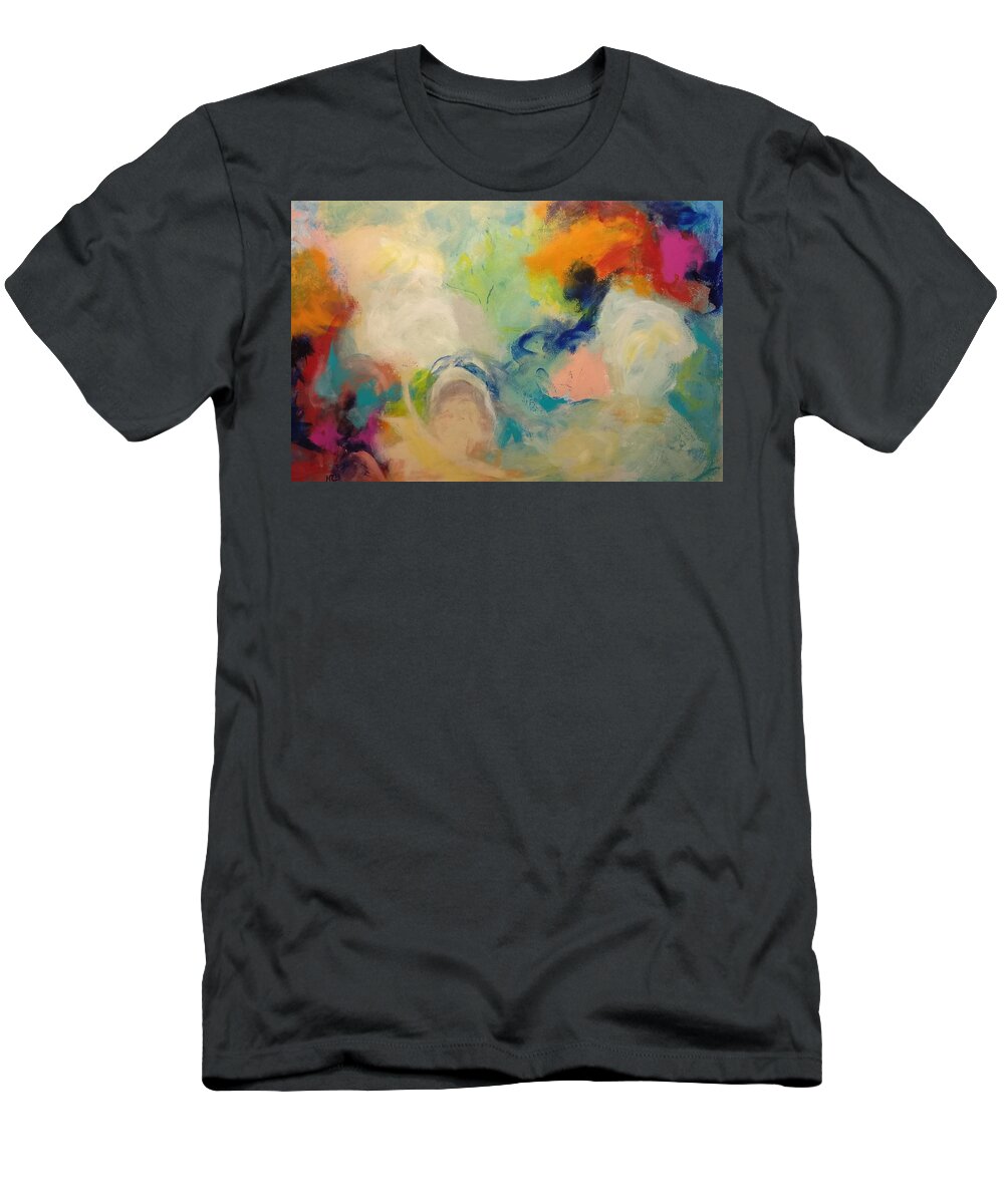 Shapes T-Shirt featuring the painting Happy Motions by Nicolas Bouteneff