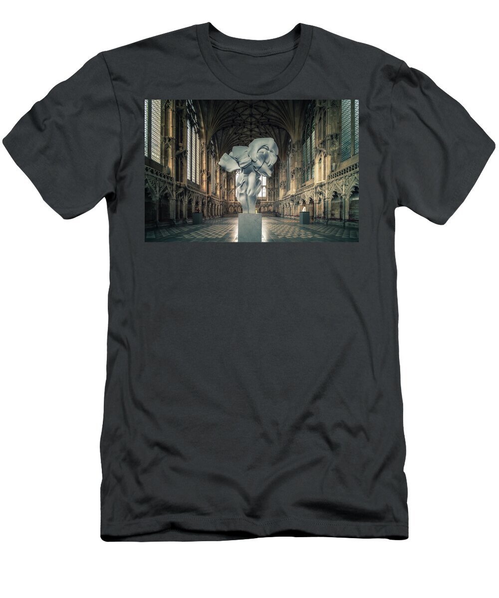  T-Shirt featuring the photograph Helaine Blumenfeld exhibition 2 by James Billings