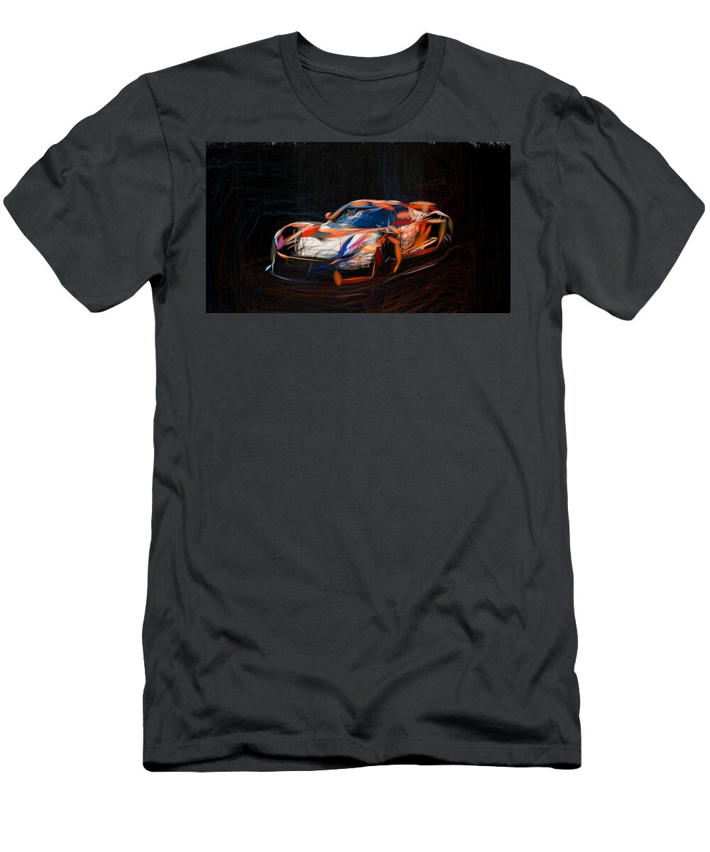 Hennessey T-Shirt featuring the digital art Hennessey Venom GT2 Drawing by CarsToon Concept