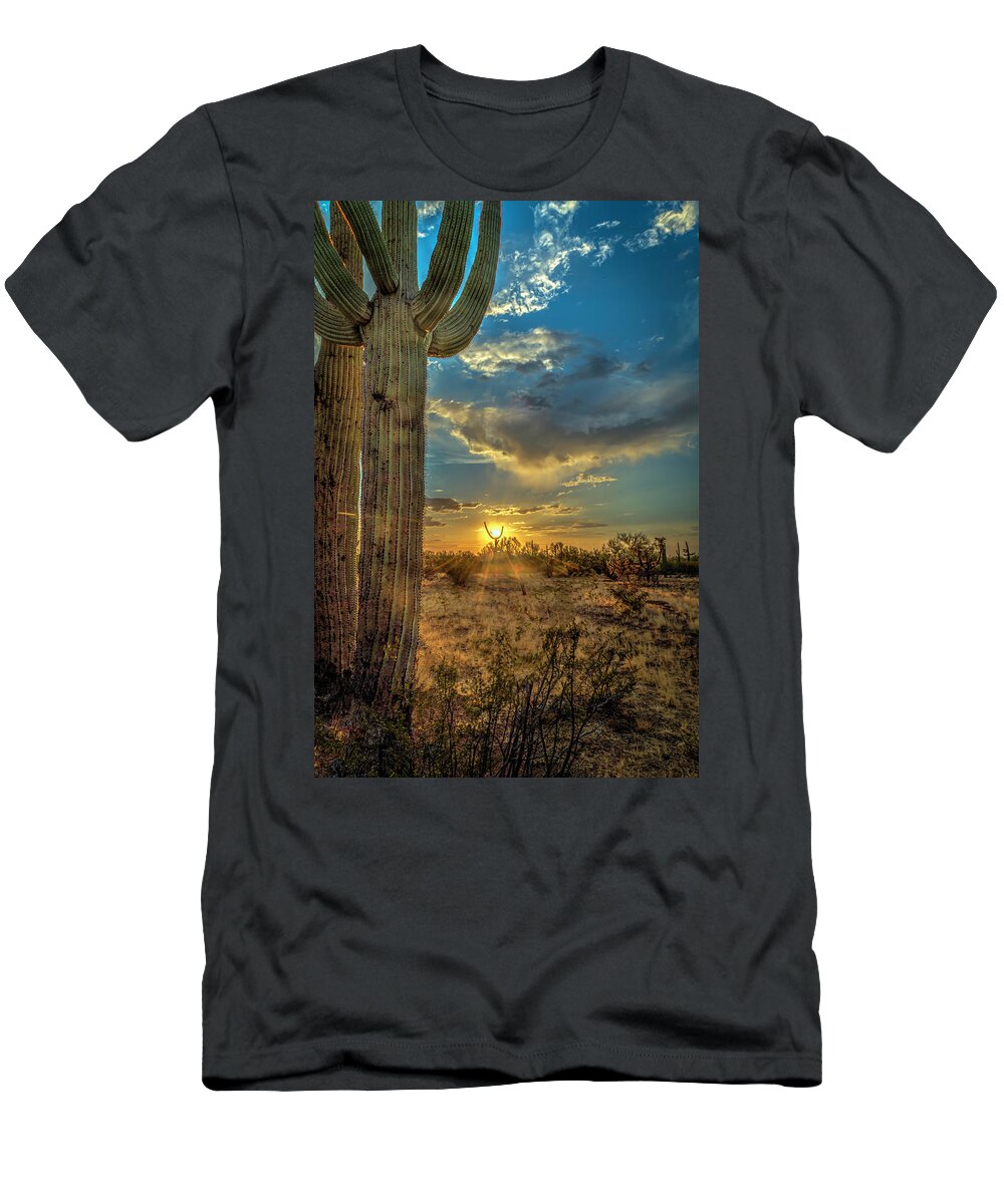 Desert T-Shirt featuring the photograph Holding the Sun by Laura Hedien