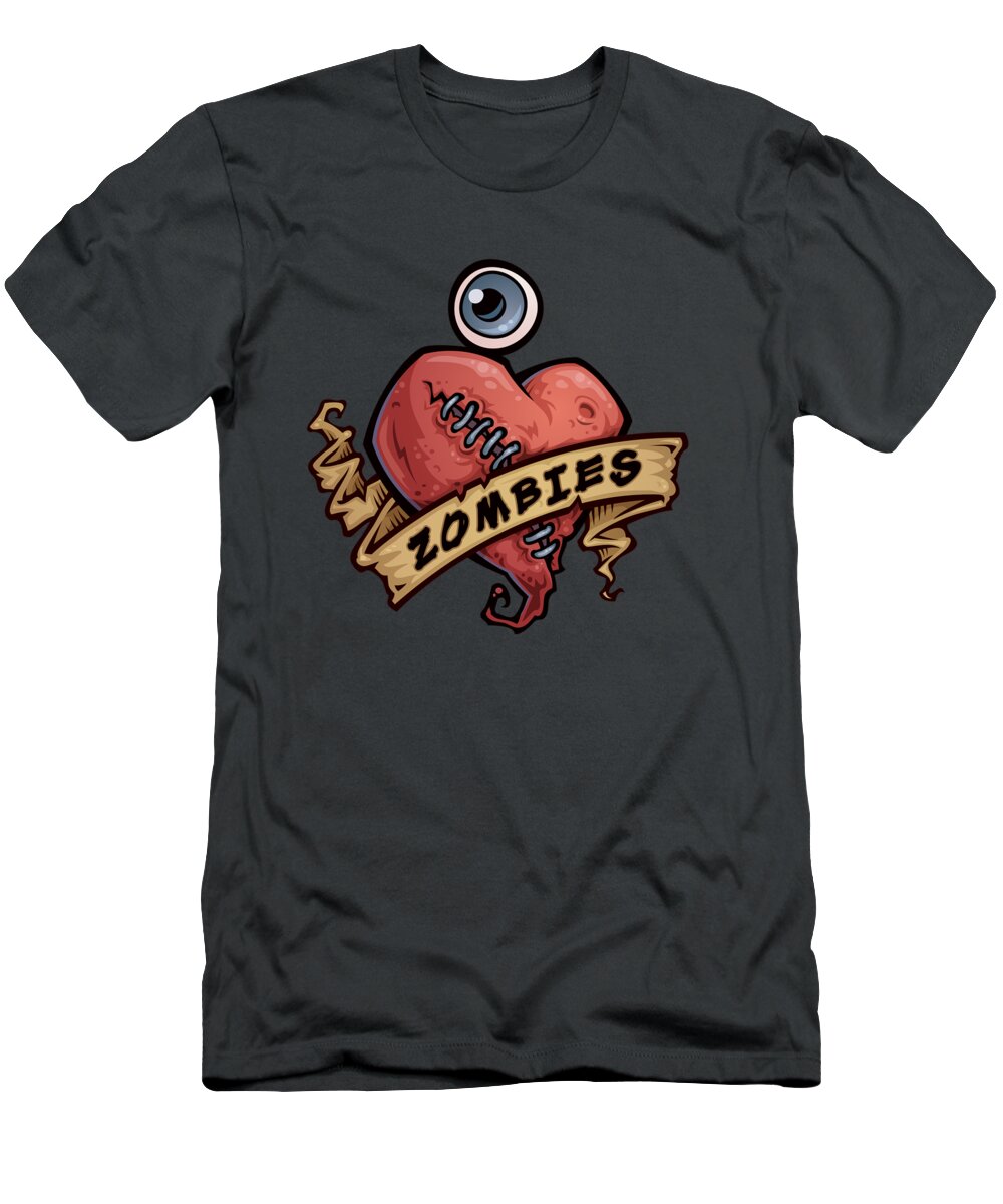 Love T-Shirt featuring the digital art I Love Zombies by John Schwegel