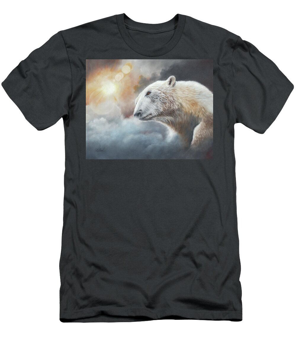 Polar Bear T-Shirt featuring the painting Ice In The Sun by Peter Williams