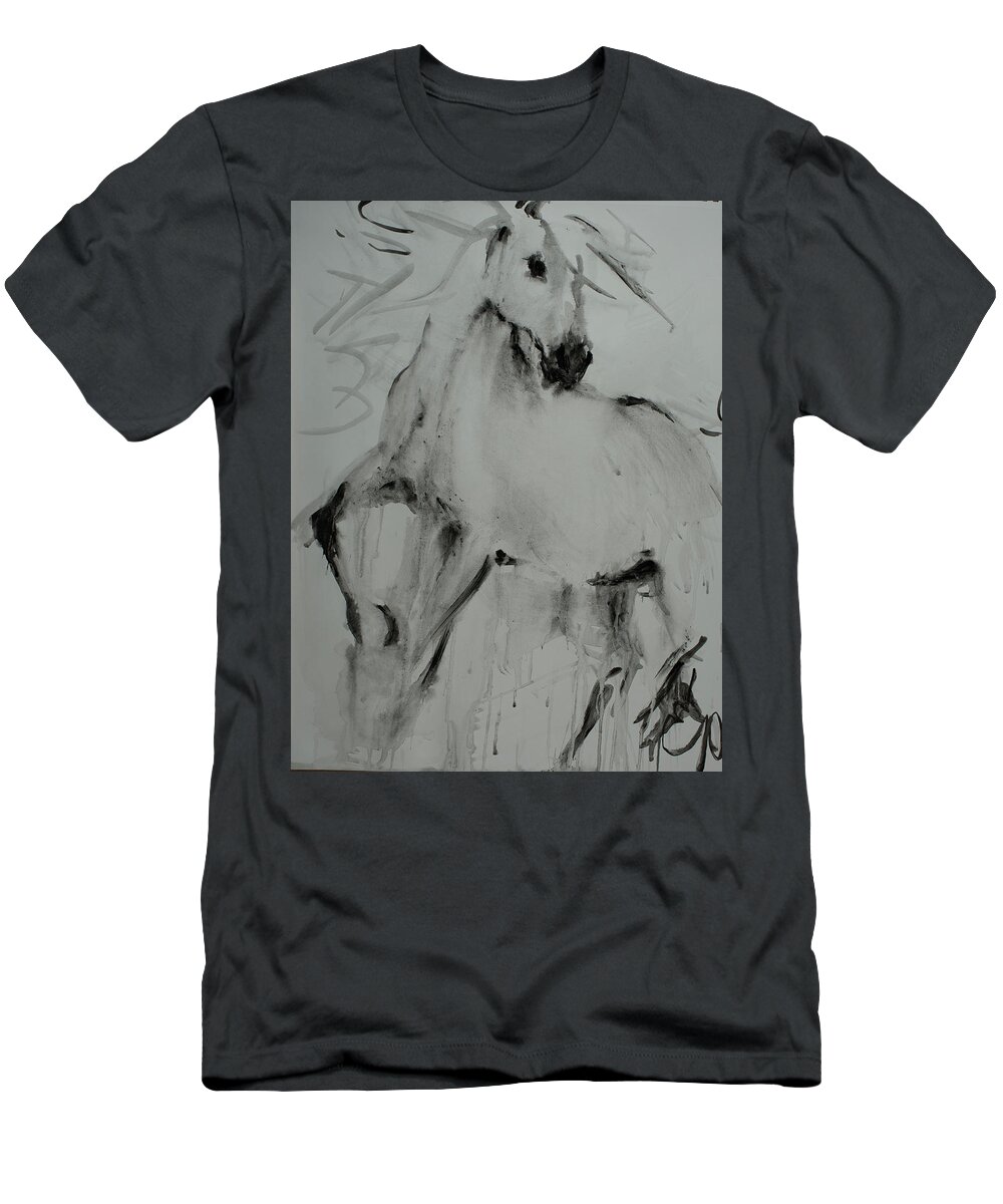 Horse T-Shirt featuring the painting Img_3390 by Elizabeth Parashis