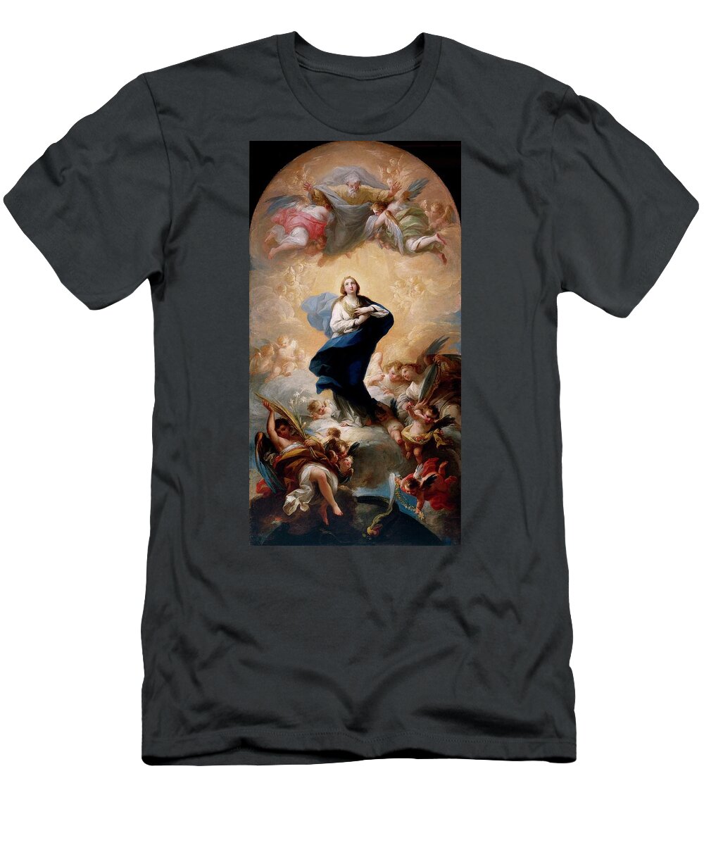 Immaculate Conception T-Shirt featuring the painting 'Immaculate Conception', 1781, Spanish School, Oil on canvas, 142 cm x ... by Mariano Salvador Maella -1739-1819-