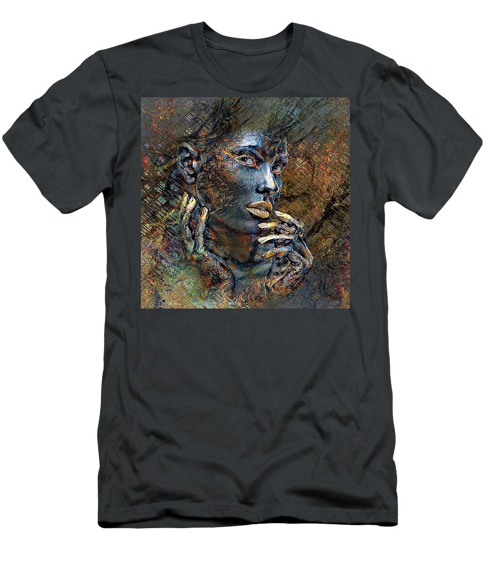 Golds T-Shirt featuring the mixed media Imperfection Is Beauty 002 by Gayle Berry