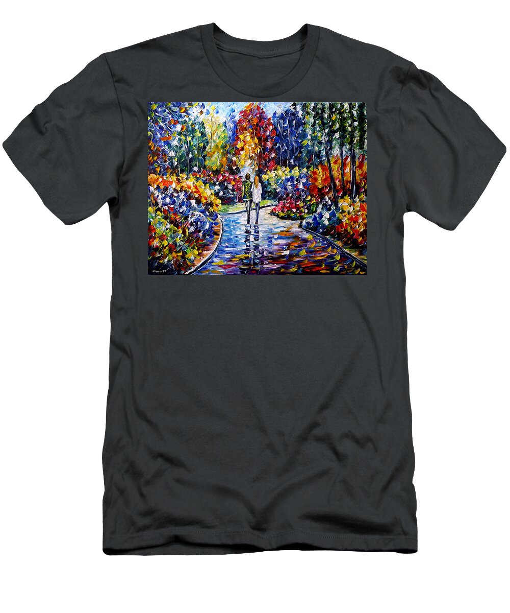 Landscape Painting T-Shirt featuring the painting In The Garden by Mirek Kuzniar