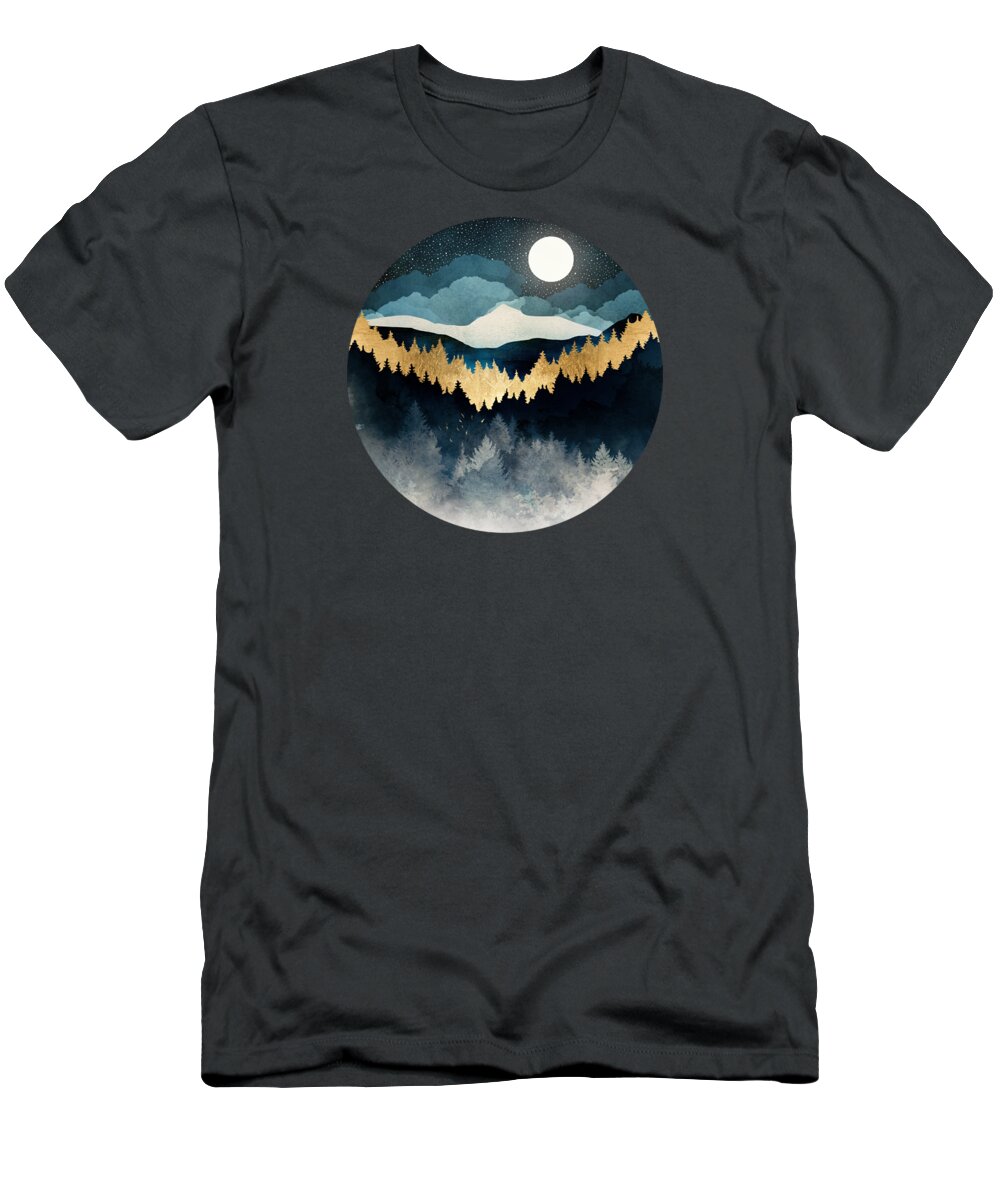 Indigo T-Shirt featuring the digital art Indigo Night by Spacefrog Designs