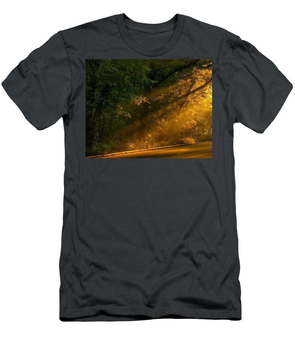 Light Beams T-Shirt featuring the photograph Into the LIght by Sandra J's