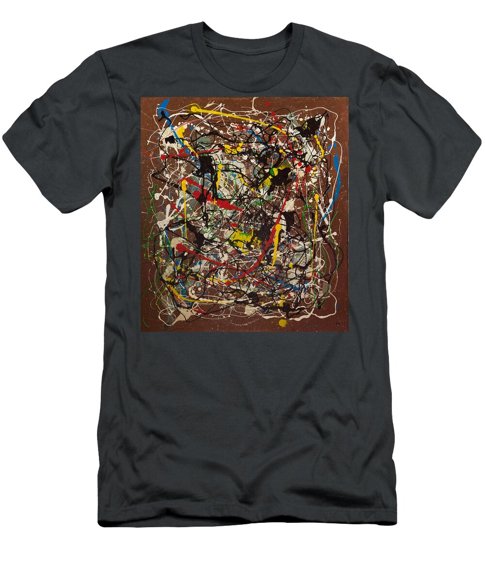 Iota 16 T-Shirt featuring the painting Iota #16 Abstract by Sensory Art House