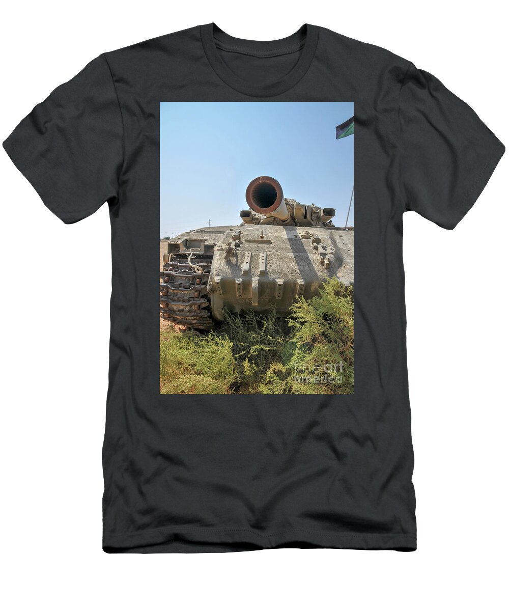 Israel T-Shirt featuring the photograph Israeli Merkava tank a3 by Shay Levy