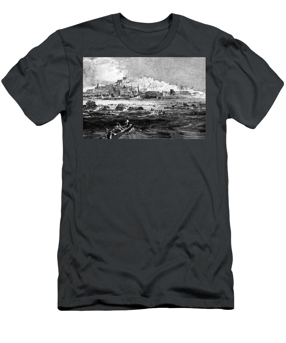 Jaffa T-Shirt featuring the photograph Jaffa And The Sea by Munir Alawi