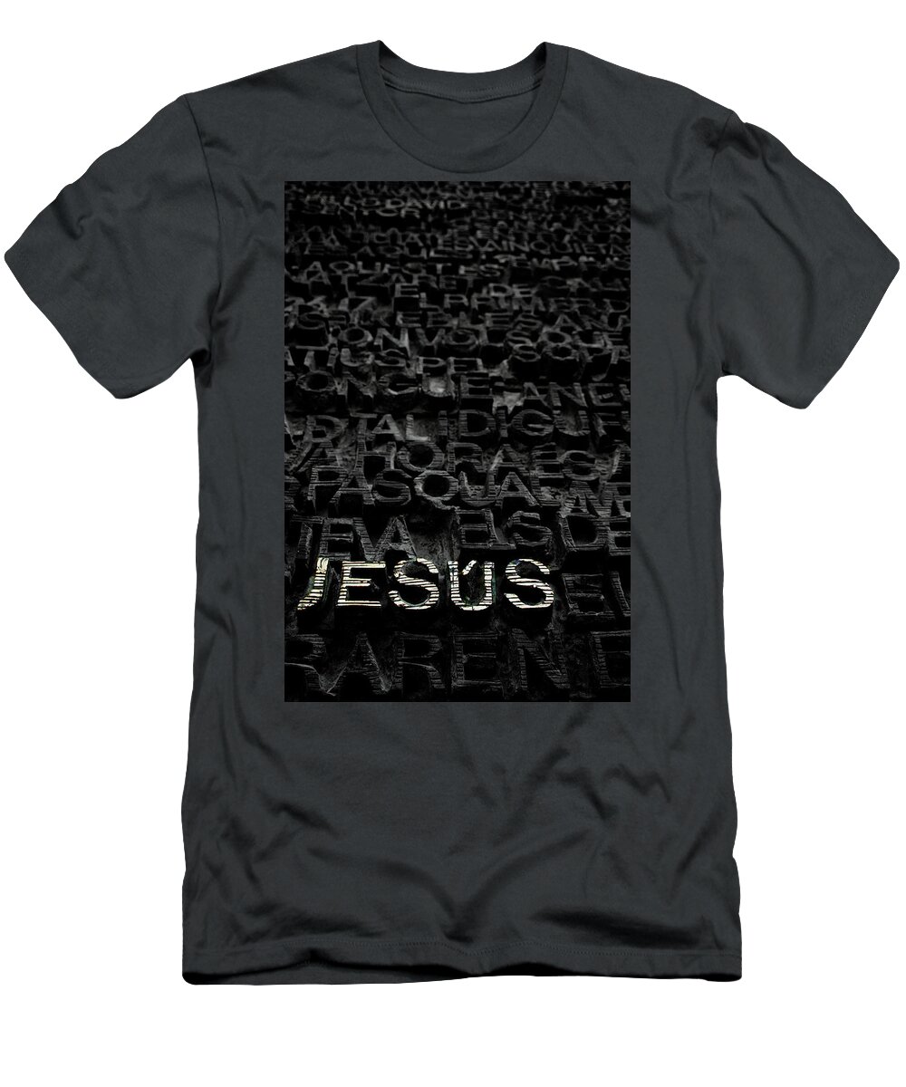 Antonio Gaudi T-Shirt featuring the photograph Jesus by Tito Slack