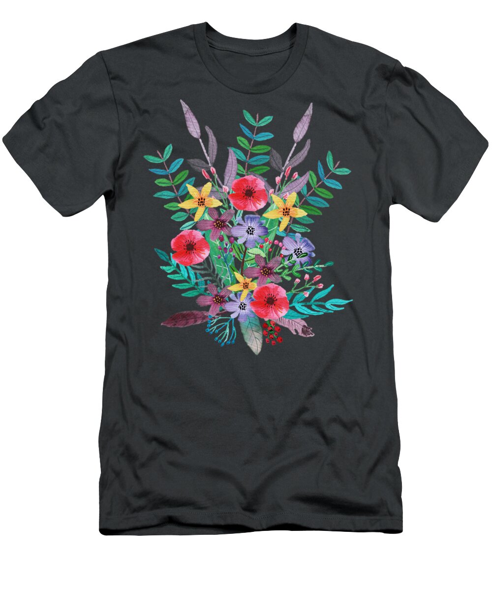 Blossom T-Shirt featuring the painting Just Flora II by Amanda Jane