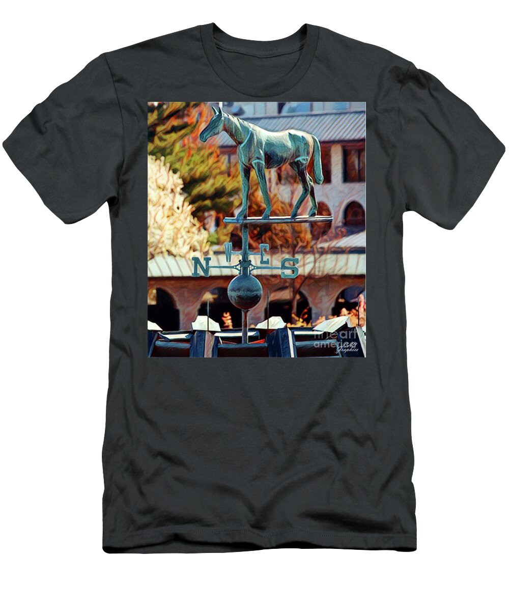 Keeneland T-Shirt featuring the digital art Keeneland Weather Vane 2 by CAC Graphics