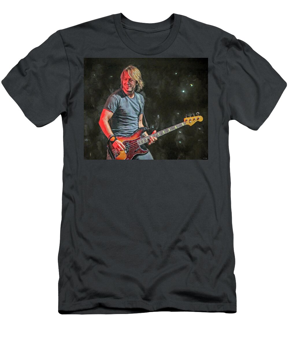 Keith Urban T-Shirt featuring the mixed media Keith Urban by Mal Bray