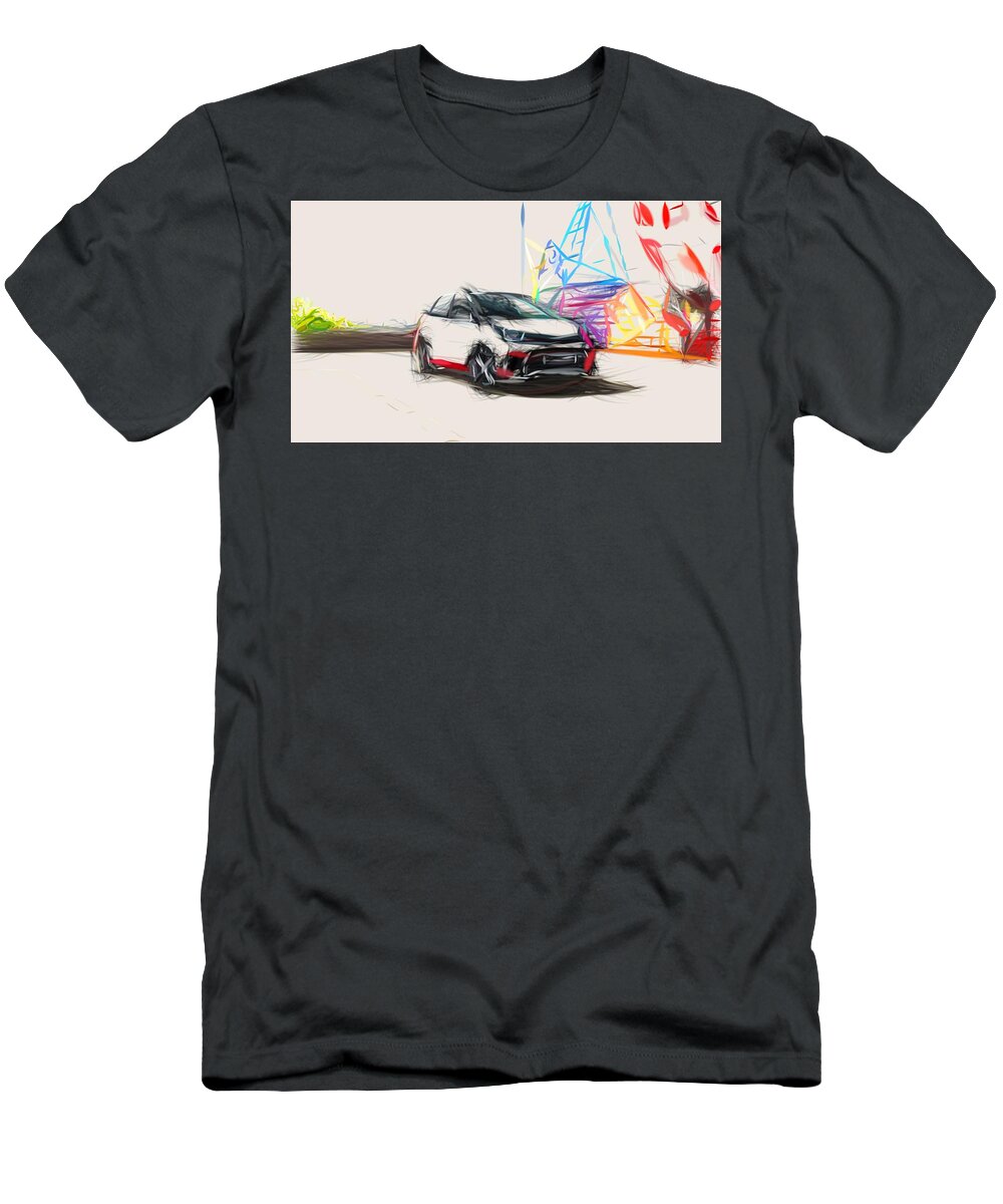 Kia T-Shirt featuring the digital art Kia Picanto GT Line Drawing by CarsToon Concept