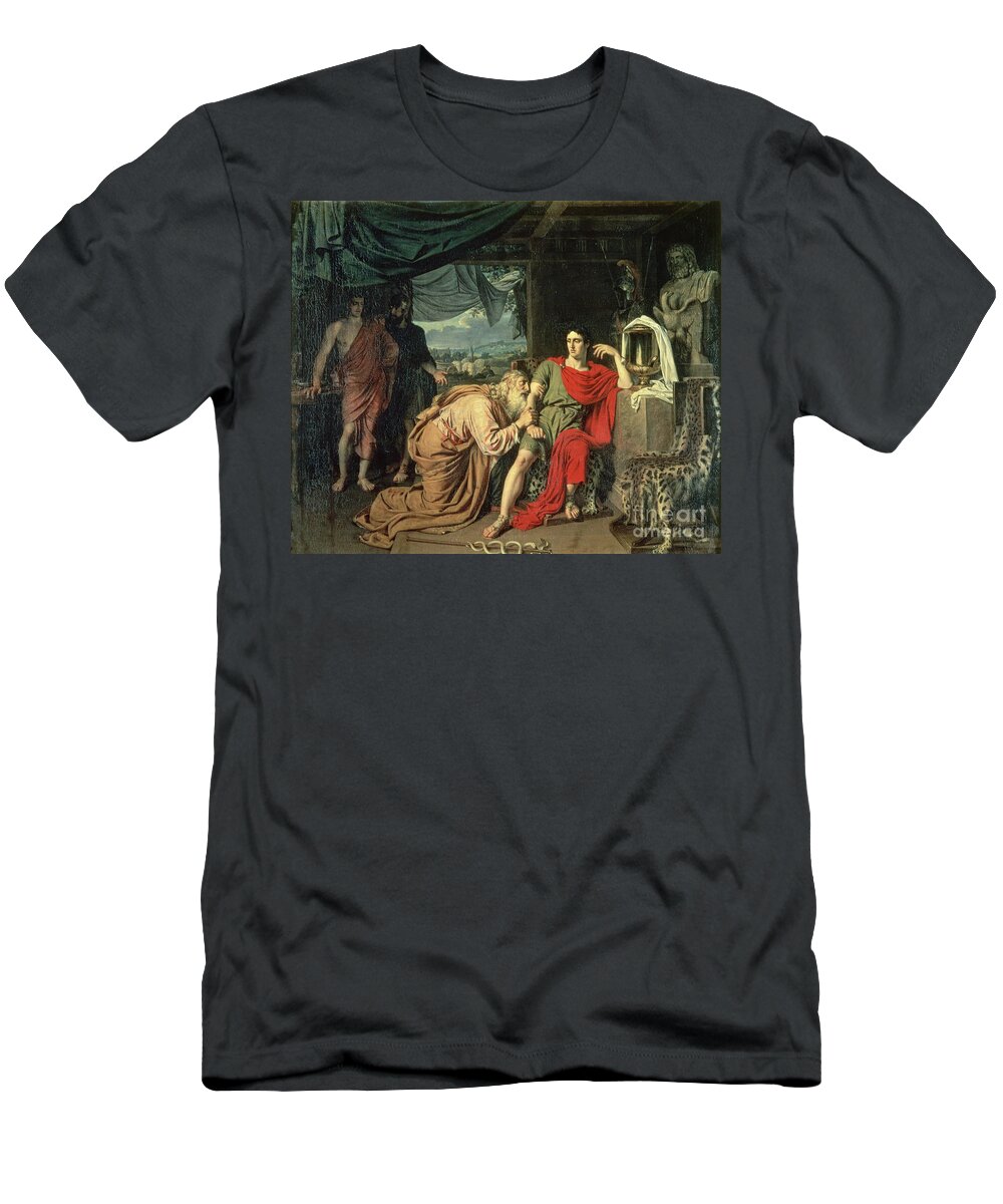 Greek Leopard Skin T-Shirt featuring the painting King Priam Begging Achilles For The Return Of Hector's Body, 1824 by Aleksandr Andreevich Ivanov