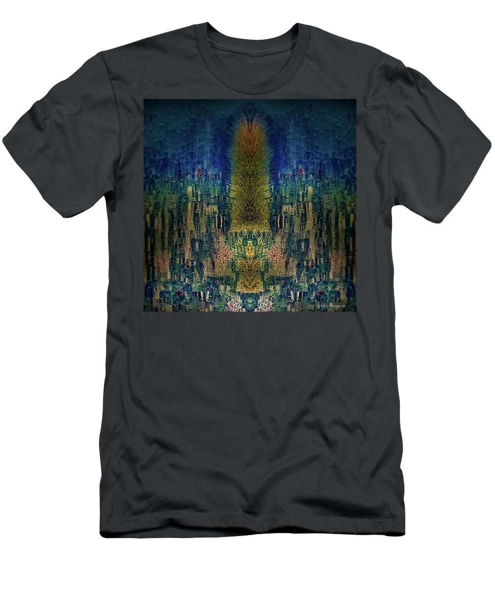 Klimt T-Shirt featuring the digital art Klimt Blue Desertscape by Sandra Nesbit