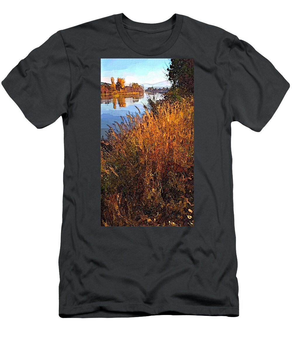 Kootenai T-Shirt featuring the pyrography Kootenai River by Robert Bissett