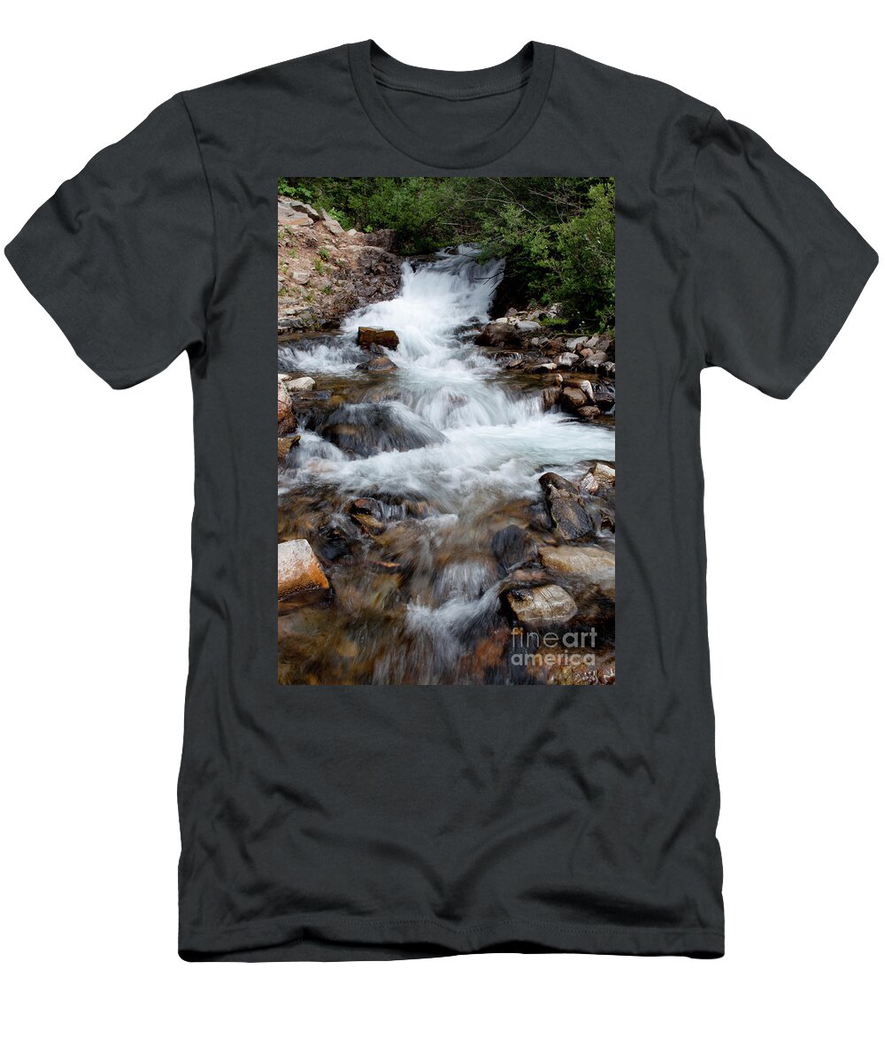Colorado T-Shirt featuring the photograph La Plata Cascade by Julia McHugh