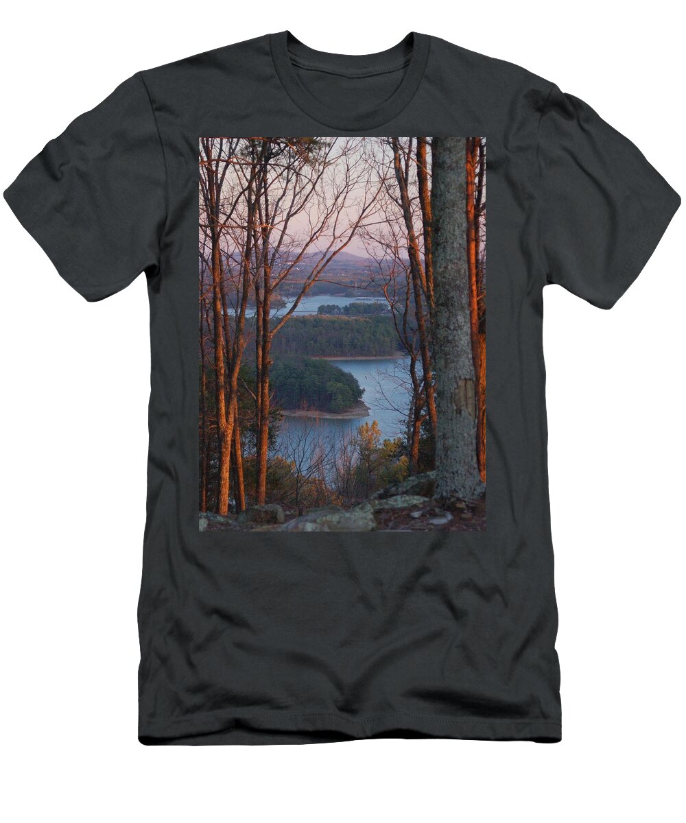 Lake Allatoona T-Shirt featuring the photograph Lake Allatoona Sunset From Red Top Mountain by Dennis Schmidt