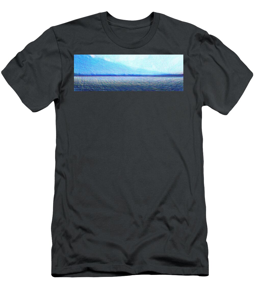Lake T-Shirt featuring the digital art Lake Lines by Robert Bissett