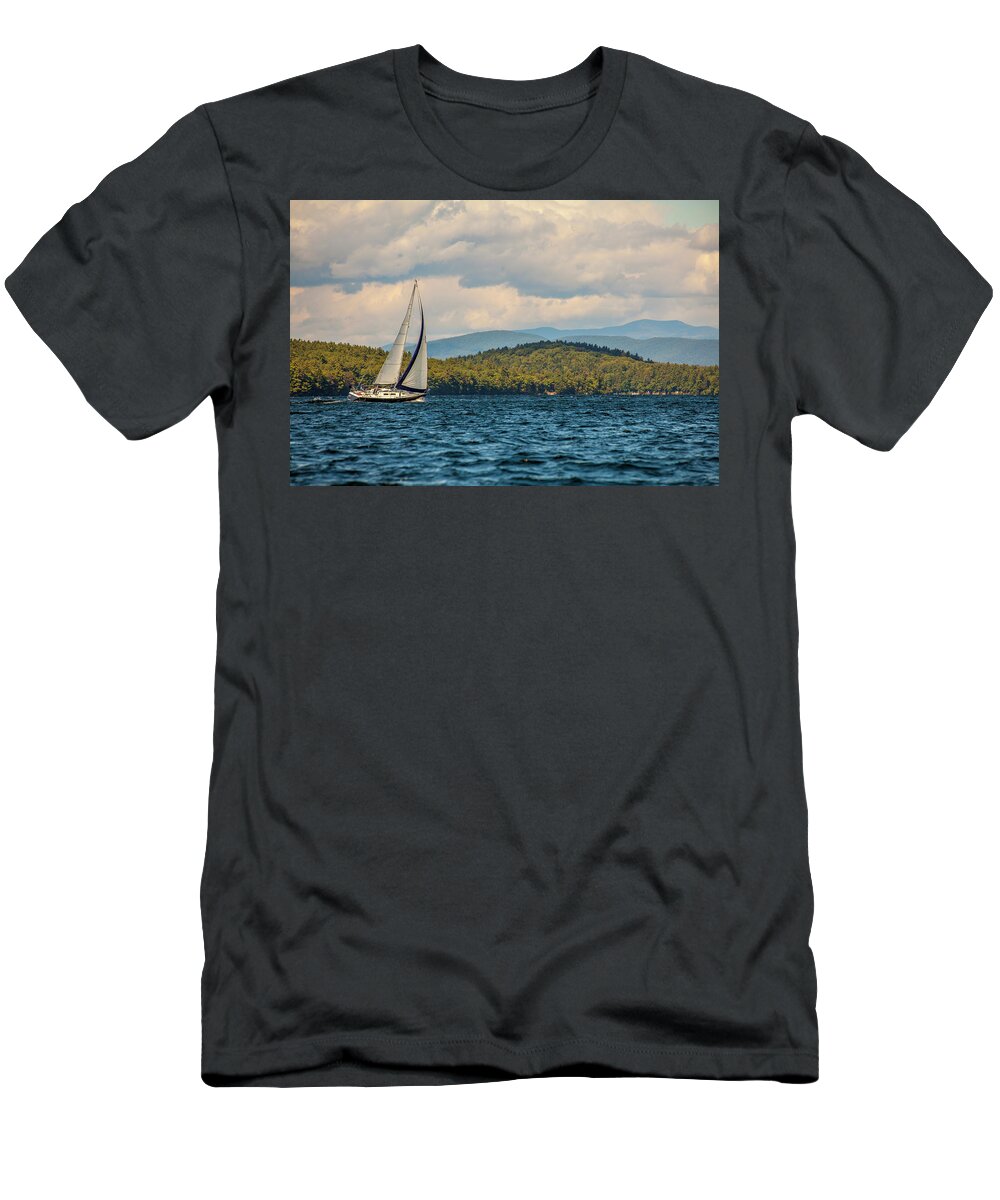 Lake Winnipesaukee T-Shirt featuring the photograph Lake Winnipesaukee Sailing by Trevor Slauenwhite