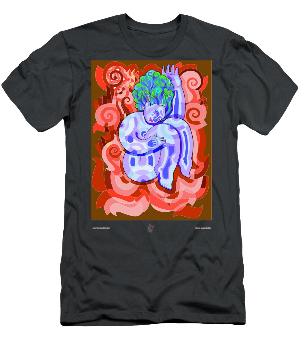 Drawings T-Shirt featuring the digital art Lala Land by Myron Belfast
