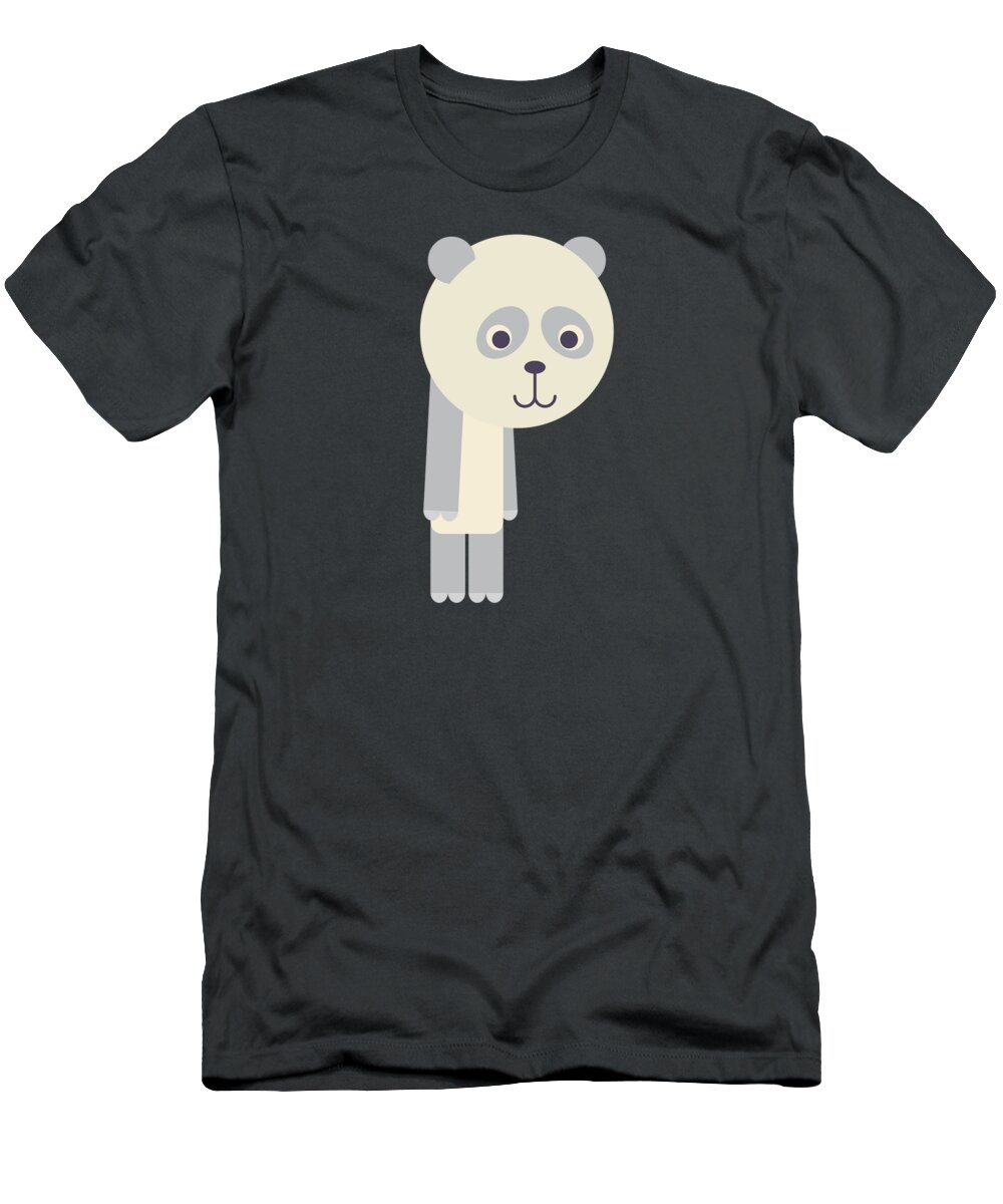 Animal Alphabet T-Shirt featuring the digital art Letter P - Animal Alphabet - Panda Monogram by Jen Montgomery