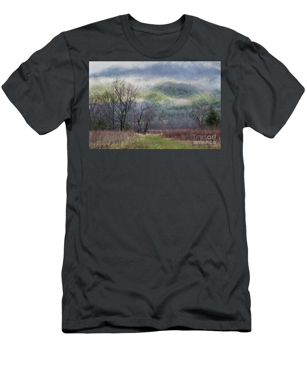 Smoky Mountains T-Shirt featuring the photograph Light Mountain Snow by Mike Eingle