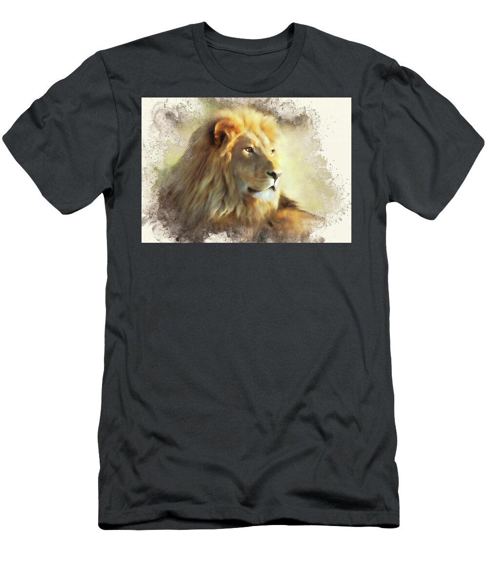 Lion King T-Shirt featuring the painting Lion King - 08 by AM FineArtPrints