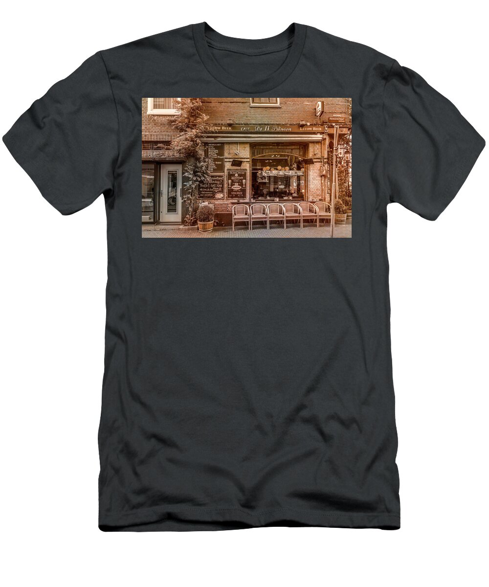 Garden T-Shirt featuring the photograph Little Pub Downtown Amsterdam Old World Charm by Debra and Dave Vanderlaan