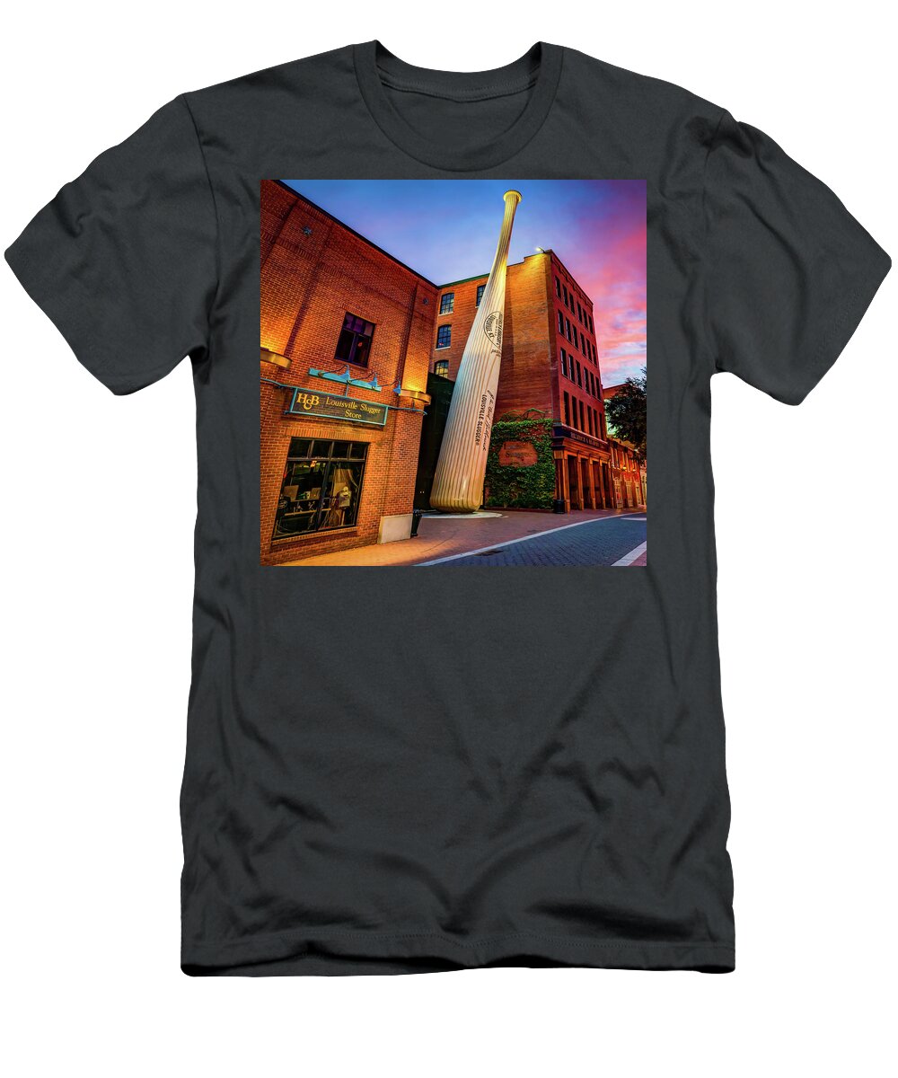 Louisville Slugger Baseball Bat - Downtown Louisville Kentucky T-Shirt by  Gregory Ballos - Pixels