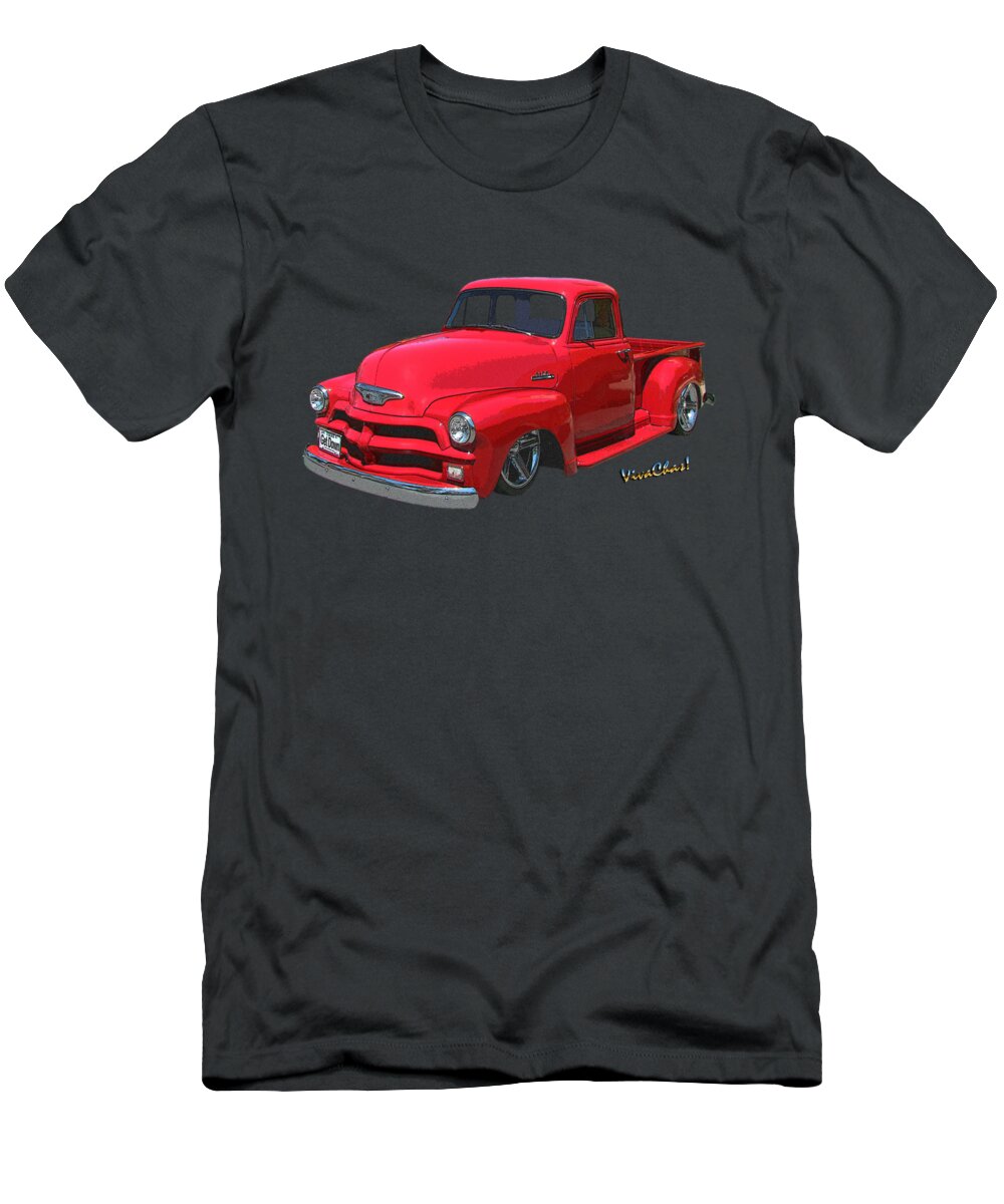 Love T-Shirt featuring the digital art Love Me Love My 54 Chevy Pickup Truck by Chas Sinklier