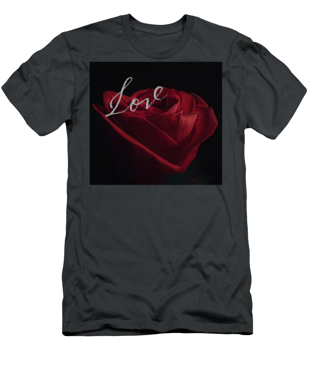 Red T-Shirt featuring the photograph Love Rose by Joni Eskridge
