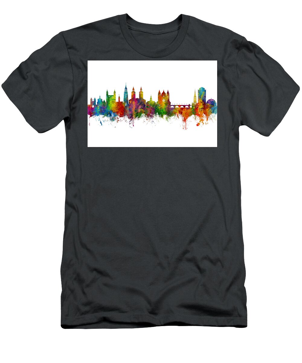 Maastricht T-Shirt featuring the digital art Maastricht The Netherlands Skyline by Michael Tompsett
