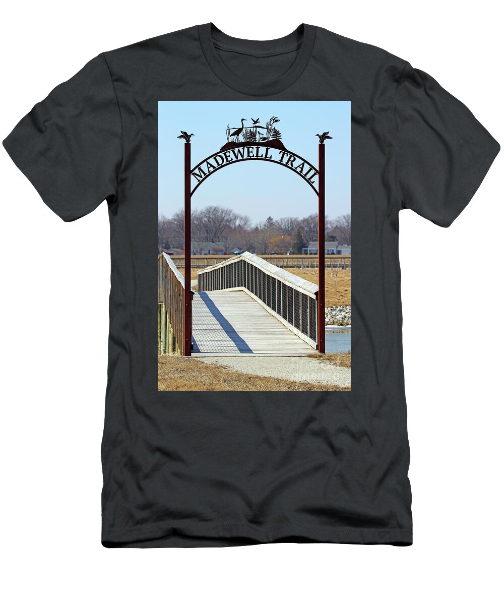 Madewell Trail T-Shirt featuring the photograph Madewell Trail at Howard Marsh Metropark 9651 by Jack Schultz