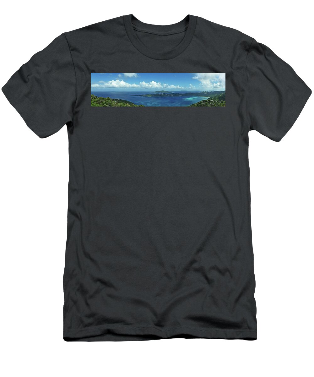 Magens Bay T-Shirt featuring the photograph Magens Panorama by Climate Change VI - Sales