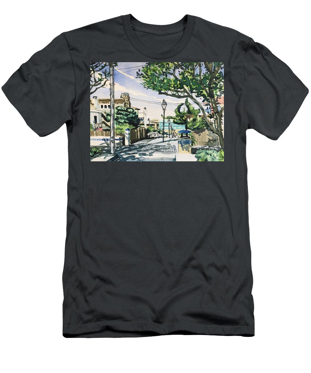 Manhattan Beach T-Shirt featuring the painting Manhattan Beach #20 by Luisa Millicent