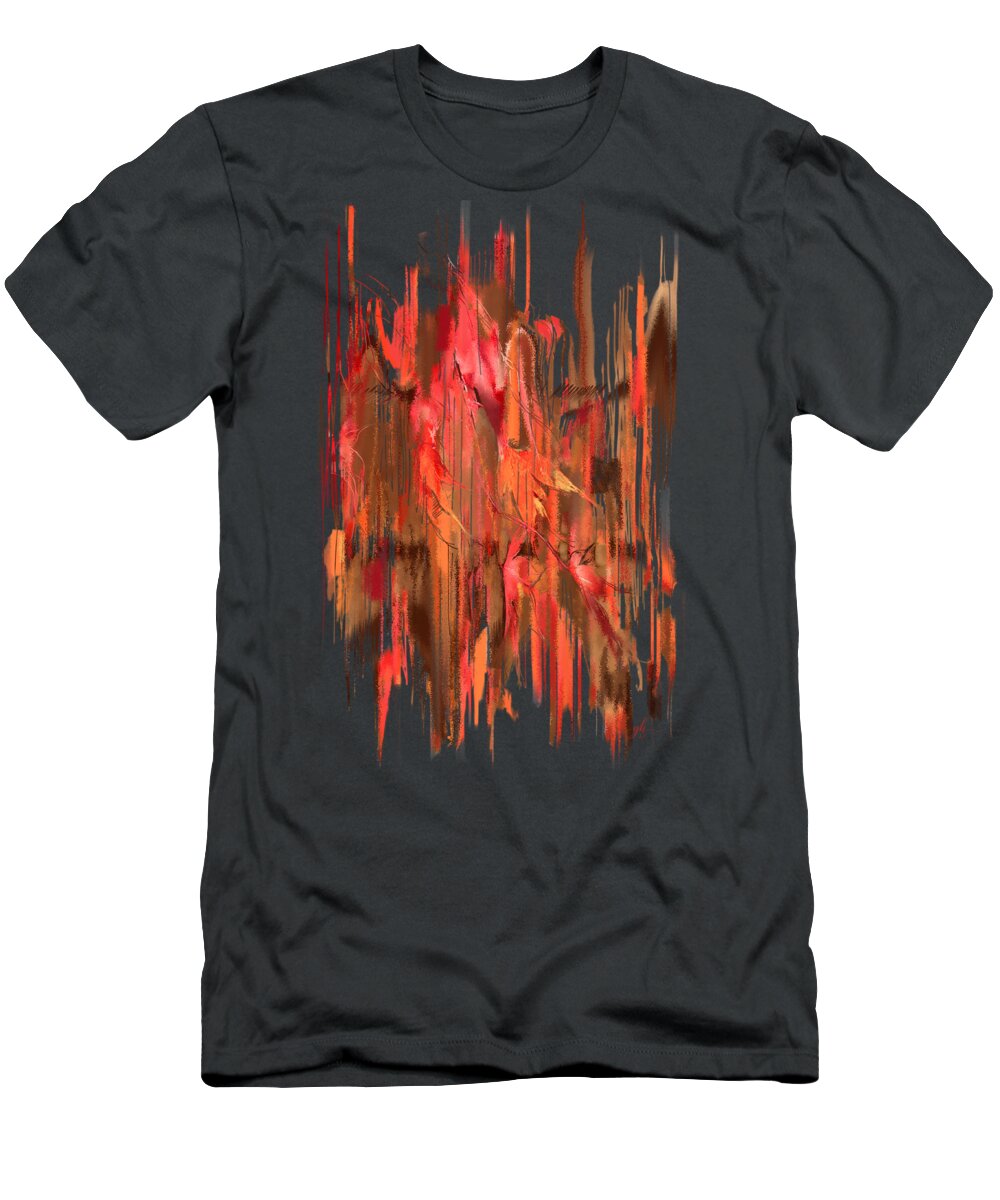Abstract T-Shirt featuring the digital art Maple Leaf Rag by Gina Harrison