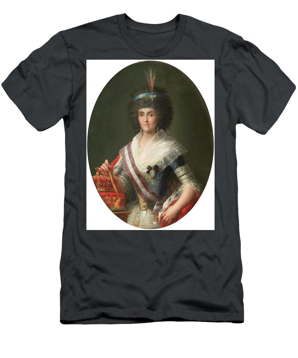 Mariano Salvador Maella T-Shirt featuring the painting 'Maria Luisa de Parma, Queen of Spain'. 1789 - 1792. Oil on canvas. by Mariano Salvador Maella -1739-1819-