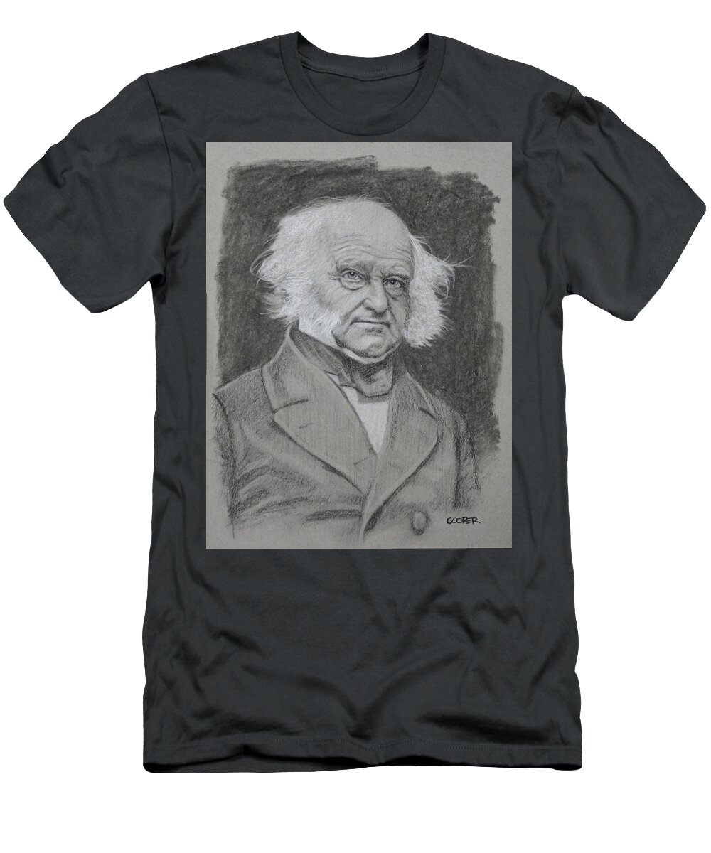 Martin Van Buren T-Shirt featuring the drawing Martin Van Buren by Todd Cooper