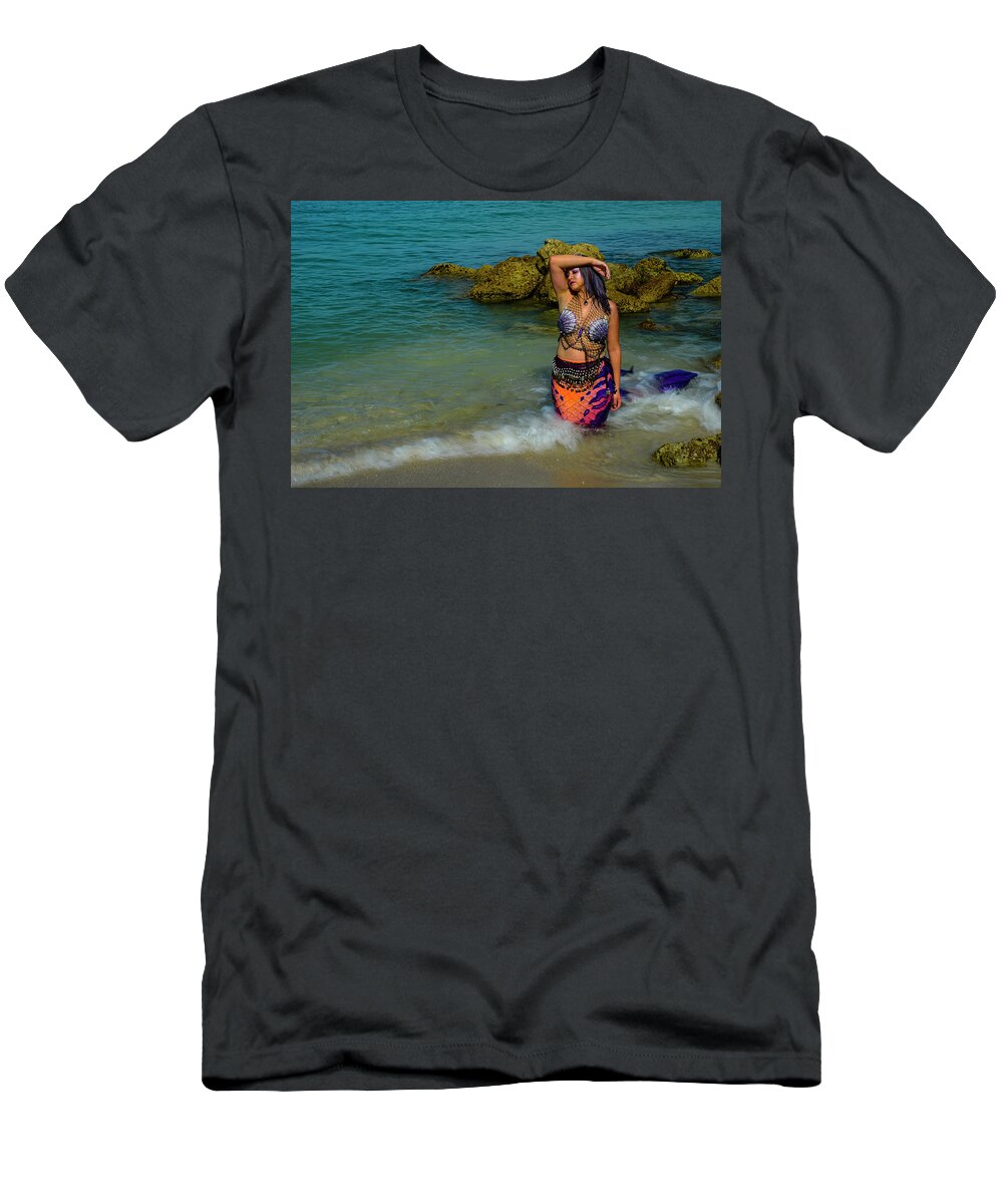 Mermaid 6/16/2019 T-Shirt featuring the photograph Mermaid on Beach by Keith Lovejoy