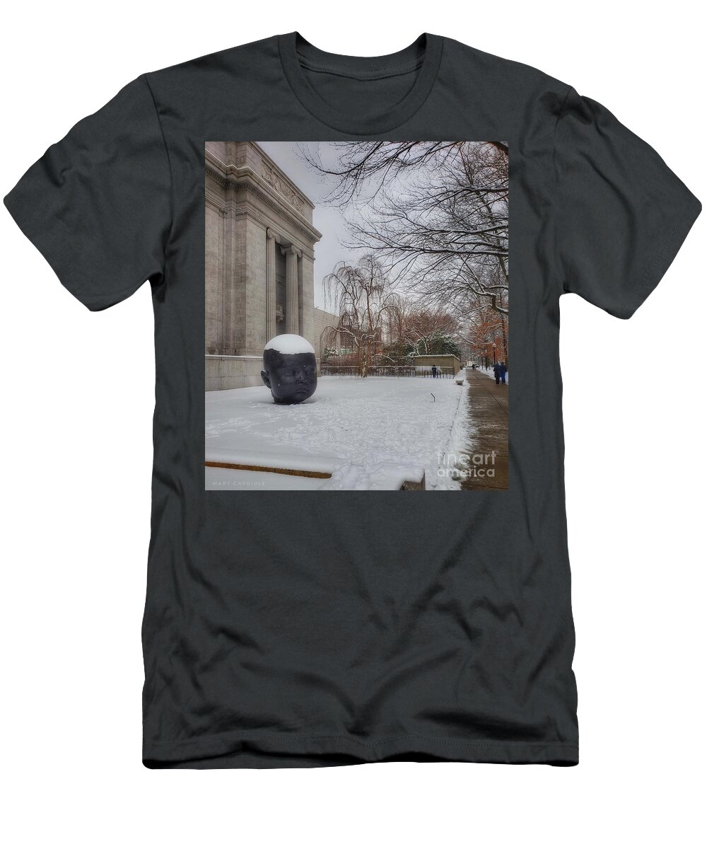Boston T-Shirt featuring the photograph MFA Boston Winter Landscape by Mary Capriole