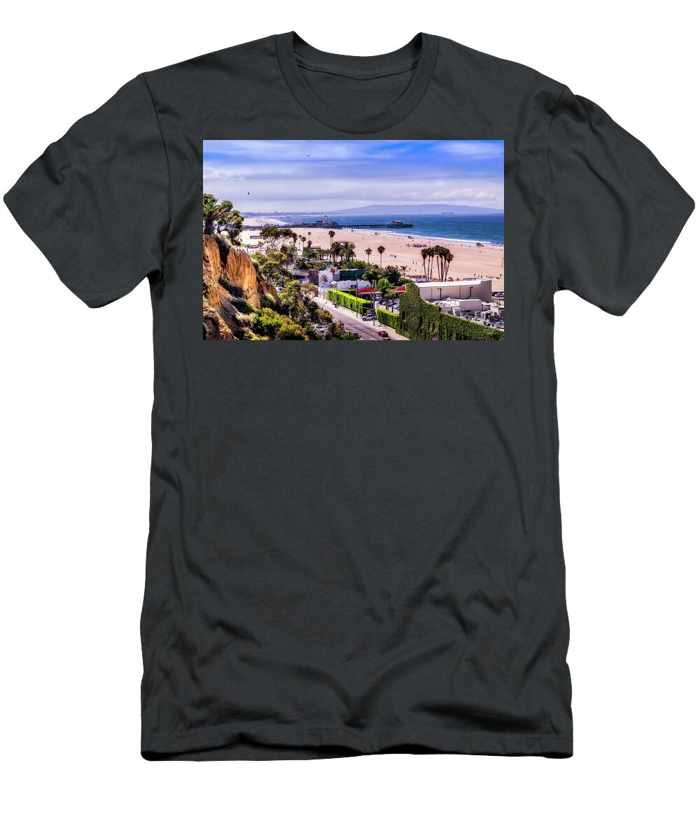  Santa Monica Pier T-Shirt featuring the photograph Midday At The Pier by Gene Parks