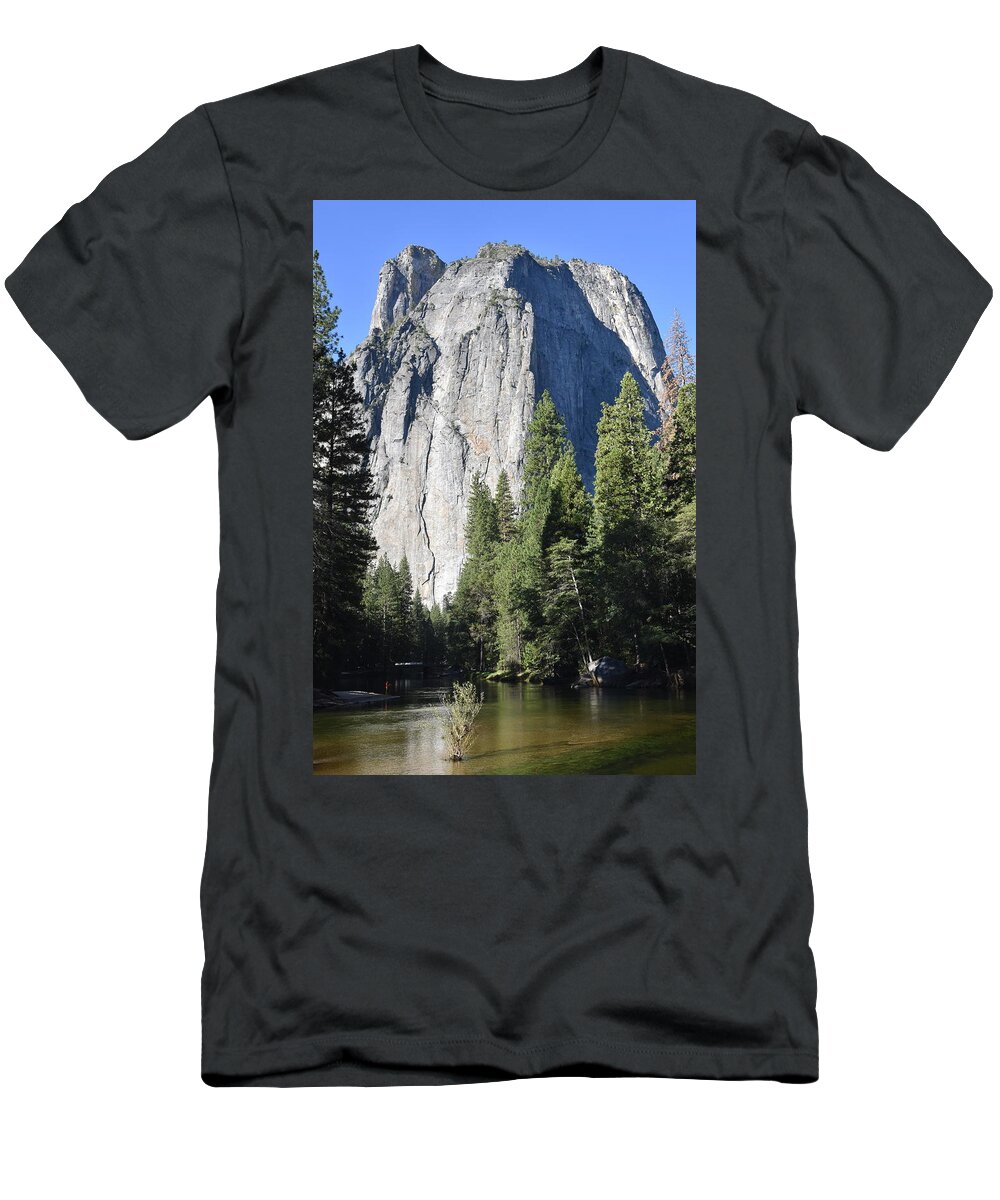 Cathedral T-Shirt featuring the photograph Middle Cathedral Rock and the Merced by Ben Foster